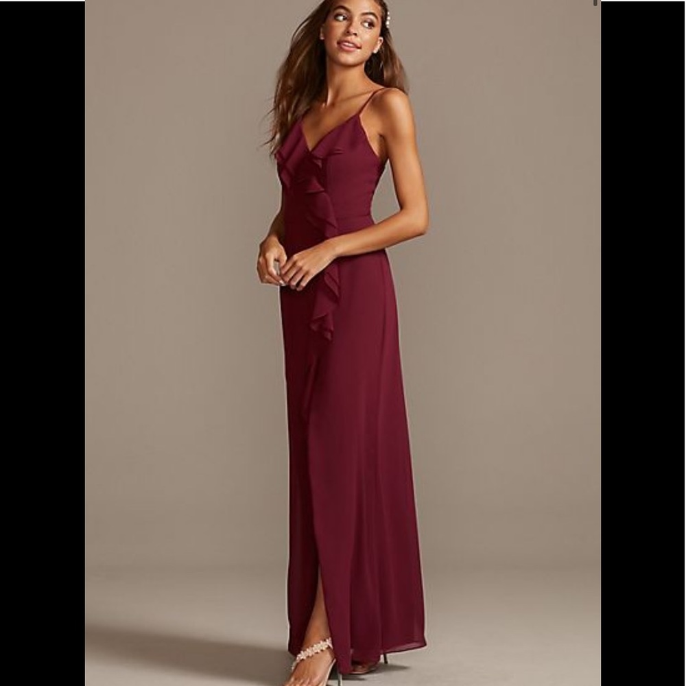 Spaghetti Strap Ruffle Front Dress